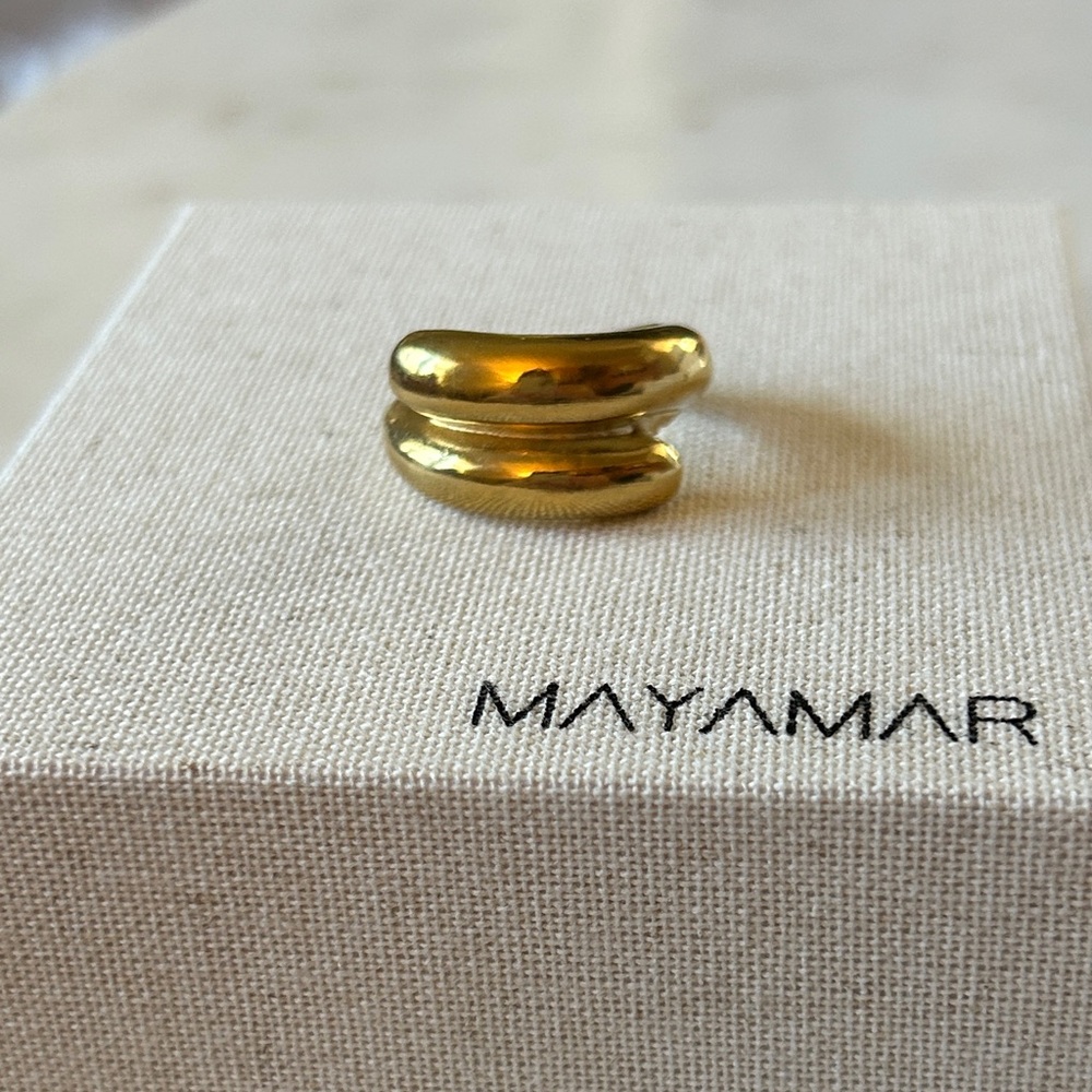 Mayamar Bold Double Dome Gold-Women's Ring‎ size 7